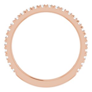 14K Rose 3/8 CTW Natural Diamond French-Set Anniversary Band - BN & CO JEWELRY