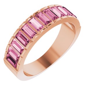 14K Rose Natural Pink Tourmaline Channel-Set Ring - BN & CO JEWELRY