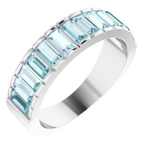 14K White Natural Sky Blue Topaz Channel-Set Ring - BN & CO JEWELRY