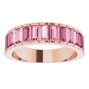 14K Rose Natural Pink Tourmaline Channel-Set Ring - BN & CO JEWELRY