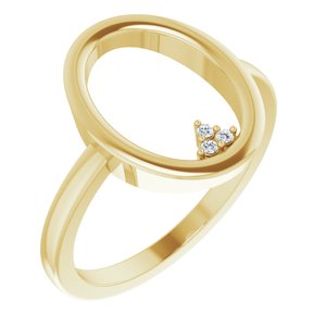14K Yellow .01 CTW Diamond Open Circle Cluster Ring - BN & CO JEWELRY