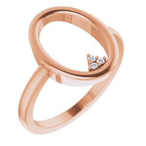 14K Rose .01 CTW Diamond Open Circle Cluster Ring - BN & CO JEWELRY