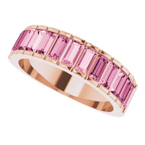 14K Rose Natural Pink Tourmaline Channel-Set Ring - BN & CO JEWELRY