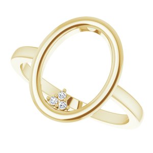14K Yellow .01 CTW Diamond Open Circle Cluster Ring - BN & CO JEWELRY