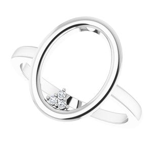 14K White .01 CTW Diamond Open Circle Cluster Ring - BN & CO JEWELRY