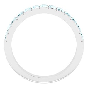 14K White Natural Sky Blue Topaz Channel-Set Ring - BN & CO JEWELRY