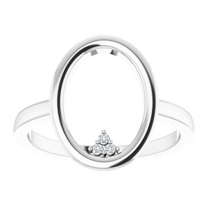 14K White .01 CTW Diamond Open Circle Cluster Ring - BN & CO JEWELRY