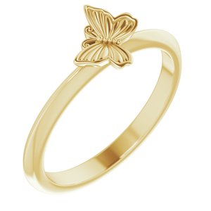 14K Yellow Butterfly Stacking Ring - BN & CO JEWELRY