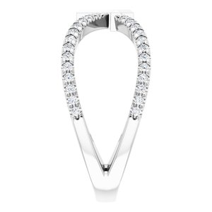 14K White 1/5 CTW Natural Diamond French-Set Cross Ring - BN & CO JEWELRY