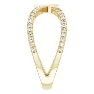 14K Yellow 1/5 CTW Natural Diamond French-Set Cross Ring - BN & CO JEWELRY