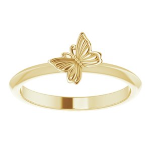 14K Yellow Butterfly Stacking Ring - BN & CO JEWELRY