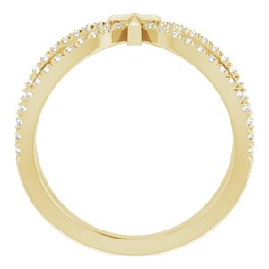 14K Yellow 1/5 CTW Natural Diamond French-Set Cross Ring - BN & CO JEWELRY