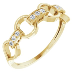 14K Yellow 1/10 CTW Natural Diamond Link Ring - BN & CO JEWELRY