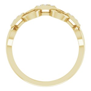 14K Yellow 1/10 CTW Natural Diamond Link Ring - BN & CO JEWELRY