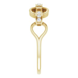 14K Yellow 1/10 CTW Natural Diamond Link Ring - BN & CO JEWELRY