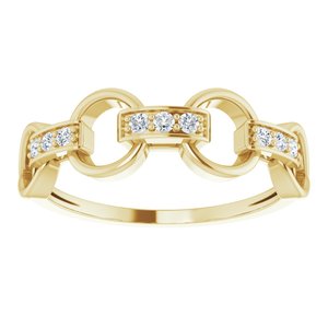 14K Yellow 1/10 CTW Natural Diamond Link Ring - BN & CO JEWELRY