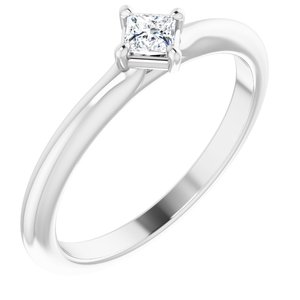 14K White 1/6 CTW Diamond Solitaire Ring - BN & CO JEWELRY