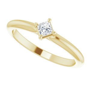 14K Yellow 1/6 CTW Diamond Solitaire Ring - BN & CO JEWELRY