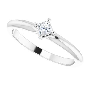 14K White 1/6 CTW Diamond Solitaire Ring - BN & CO JEWELRY