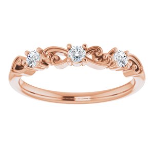 14K Rose 1/5 CTW Diamond Stackable Ring - BN & CO JEWELRY