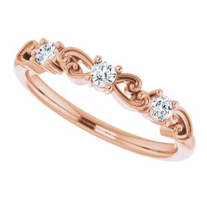 14K Rose 1/5 CTW Diamond Stackable Ring - BN & CO JEWELRY