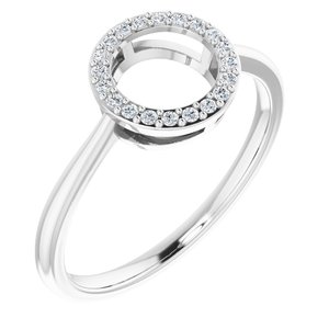 14K White 1/10 CTW Natural Diamond Circle Ring - BN & CO JEWELRY