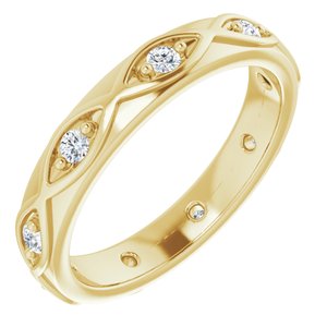 14K Yellow 1/5 CTW Natural Diamond Eternity Band Size 6 - BN & CO JEWELRY