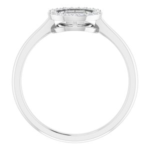 14K White 1/10 CTW Natural Diamond Circle Ring - BN & CO JEWELRY