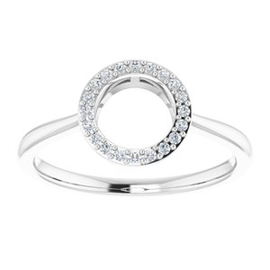 14K White 1/10 CTW Natural Diamond Circle Ring - BN & CO JEWELRY