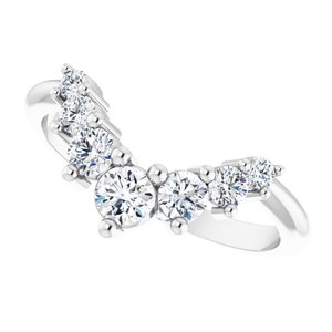 14K White 1/2 CTW Natural Diamond Contour Band - BN & CO JEWELRY