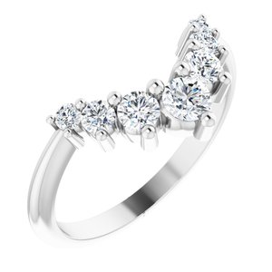 14K White 1/2 CTW Natural Diamond Contour Band - BN & CO JEWELRY