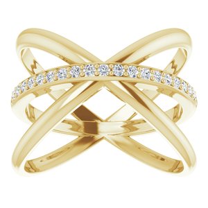 14K Yellow 1/6 CTW Diamond Criss-Cross Ring - BN & CO JEWELRY