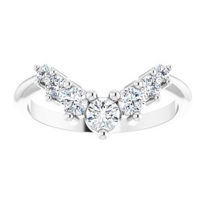 14K White 1/2 CTW Natural Diamond Contour Band - BN & CO JEWELRY