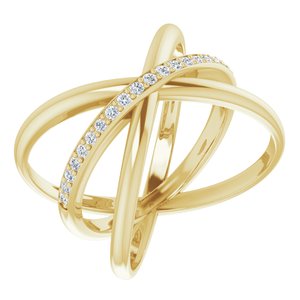 14K Yellow 1/6 CTW Diamond Criss-Cross Ring - BN & CO JEWELRY