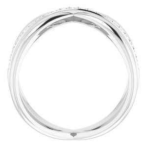 14K White 1/6 CTW Diamond Criss-Cross Ring - BN & CO JEWELRY
