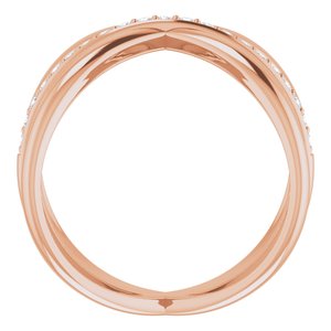 14K Rose 1/6 CTW Diamond Criss-Cross Ring - BN & CO JEWELRY
