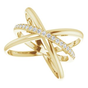 14K Yellow 1/6 CTW Diamond Criss-Cross Ring - BN & CO JEWELRY