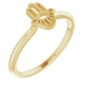 14K Yellow Hamsa Stackable Ring - BN & CO JEWELRY