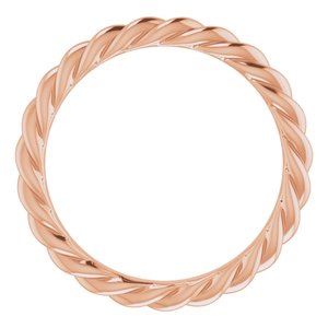 14K Rose 3 mm Skinny Rope Band Size 7 - BN & CO JEWELRY