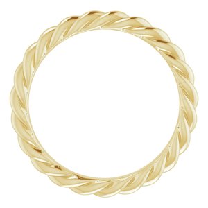 14K Yellow 3 mm Skinny Rope Band Size 7 - BN & CO JEWELRY