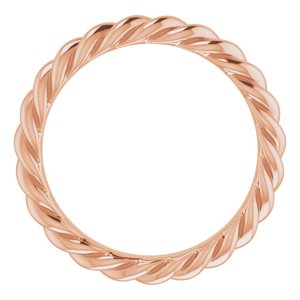 14K Rose 3 mm Skinny Rope Band Size 6 - BN & CO JEWELRY