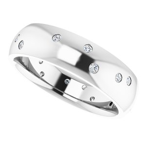 14K White 1/5 CTW Diamond Scattered Accented Band - BN & CO JEWELRY
