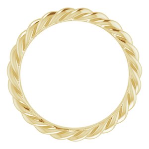 14K Yellow 3 mm Skinny Rope Band Size 7.5 - BN & CO JEWELRY