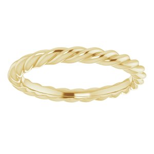 14K Yellow 3 mm Skinny Rope Band Size 7 - BN & CO JEWELRY