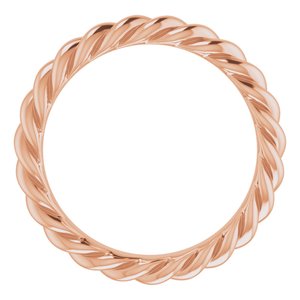 14K Rose 3 mm Skinny Rope Band Size 5.5 - BN & CO JEWELRY