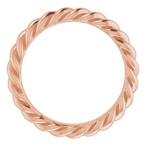 14K Rose 3 mm Skinny Rope Band Size 5 - BN & CO JEWELRY