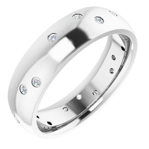 14K White 1/5 CTW Diamond Scattered Accented Band - BN & CO JEWELRY