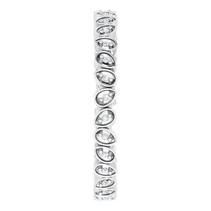 14K White .07 CTW Natural Diamond Eternity Band Size 7 - BN & CO JEWELRY