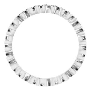 14K White .07 CTW Natural Diamond Eternity Band Size 7 - BN & CO JEWELRY