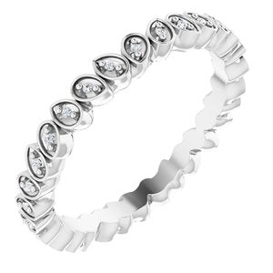 14K White .07 CTW Natural Diamond Eternity Band Size 7 - BN & CO JEWELRY